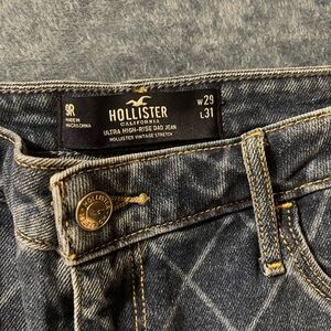 Hollister Dark Blue Ultra High-Rise Dad Jeans
